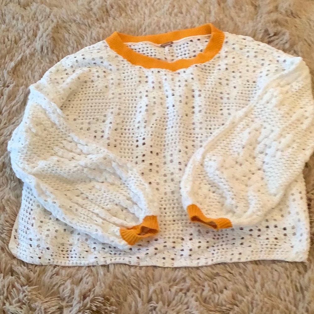 Free People Crop Cotton Sweater.   Size Small